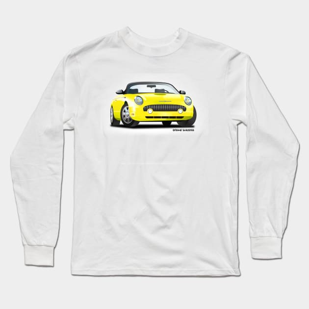 2002-2005 Retro Ford Thunderbird Yellow Long Sleeve T-Shirt by PauHanaDesign